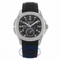Patek Philippe Aquanaut Travel Time 40MM Stainless Steel Black Dial Black Rubber Strap 5164A-001 11PAEN - Beverly Hills Watch Company