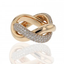 Naira & C Diamond Twisted Rose Gold Ring UYHJ6D - Beverly Hills Watch Company
