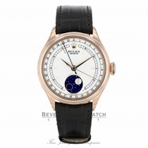 Rolex Cellini Moonphase Automatic 39mm 18k Rose Gold White Dial 50535 PA4VLT - Beverly Hills Watch
