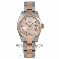 Rolex DateJust 26MM Rose Gold Stainless Steel Pink Dial 179161 T7XC30 - Beverly Hills Watch Store