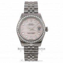 Rolex Datejust 31mm Stainless Steel White Gold Diamond Bezel Pink Mother Of Pearl Diamond Dial Jubilee Bracelet 178384 YMQP68
