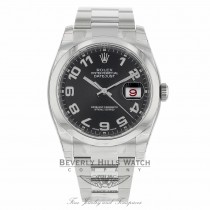 Rolex Datejust 36 Black Concentric Circle Dial Stainless Steel Oyster Bracelet 116200 Y55REV - Beverly Hills Watch   