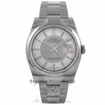 Rolex Datejust 36MM Stainless Steel Domed Bezel Steel and Silver Bulls-eye Dial 116200 1RF9CD - Beverly Hills Watch Company Watch Store