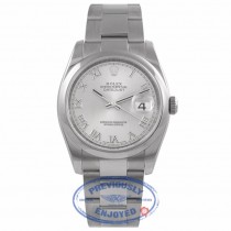 Rolex Datejust Stainless Steel 36mm Oyster Bracelet Domed Bezel Rhodium Roman Dial Watch 116200 WR7KP6  - Beverly Hills Watch Company Watch Store