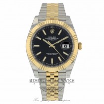 Rolex Datejust 41mm Stainless Steel 18k Yellow Gold Black Dial 126333 HA0RL6 - Beverly Hills Watch