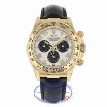 Rolex Daytona 40mm Yellow Gold Ivory Dial Black Sub-Dials Alligator Strap 116518 ZWZP81 - Beverly Hills Watch Company