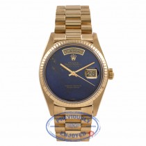 Rolex Day-Date President 18k Yellow Gold 36MM Blue Lapis Dial 18038 QE1HE9 - Beverly Hills Watch Store