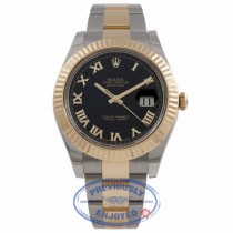 Rolex Datejust II 41mm Stainless Steel and Yellow Gold Black Dial Gold Roman Numerals 116333 DY9X9M - Beverly Hills Watch Store