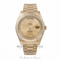Rolex Day-Date President Bracelet 18K Yellow Gold Fluted Bezel Champagne Diamond Dial 118238 - Beverly Hills Watch Company Watch Store