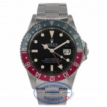 Rolex GMT Master 40MM Stainless Steel Blue/Red Bezel (Pepsi Bezel) Black Dial 16750 898DY5 - Beverly Hills Watch Company Watch Store
