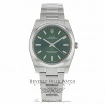 Rolex Oyster Perpetual 34mm Olive Green Dial Stainless Steel Oyster  114200 - Beverly Hills Watch
