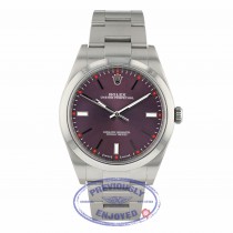 Rolex Oyster Perpetual 39mm Stainless Steel Red Grape Dial Index Markings Bracelet 114300 8HTE0E - Beverly Hills Watch Company