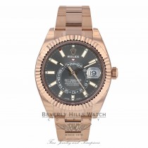 Rolex Sky Dweller Dark Rhodium Dial Everose Gold 326935 0LQX87 - Beverly Hills Watch Company
