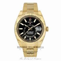 Rolex Sky-Dweller Yellow Gold 42mm Black Dial 326938 2LLK8E - Beverly Hills Watch Company