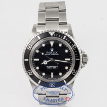 Rolex Submariner 5513 Stainless Steel Oyster Bracelet Black Dial Black Bezel Glossy Dial White Gold Surrounds 2 Line Feet First Dial Acrylic Crystal No Date Vintage Watch Beverly Hills Watch Company Watch Store