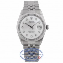 Rolex Vintage Datejust 36mm White Diamond Dial 16030 Q16JAF - Beverly Hills Watch Company