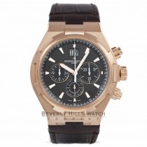 Vacheron Constantin Overseas Chronograph 42MM Rose Gold Brown Dial Brown Alligator Strap 49150/000R-9338 625VQ9 - Beverly Hills Watch Company