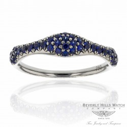 18k White Gold Blue Sapphire Ring XYBZEZ - Beverly Hills Watch