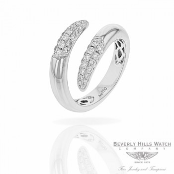 Naira & C 18k White Gold Crossover Diamonds Ring RD-R256-3286/R E912UE - Beverly Hills Jewelry Store
