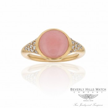 Naira & C Pink Opal Rose Gold Diamond Ring JI6UCN - Beverly Hills Watch