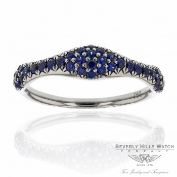 18k White Gold Blue Sapphire Ring XYBZEZ - Beverly Hills Watch