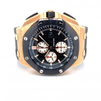 Audemars Piguet Royal Oak Offshore 44mm Rose Gold Black Dial Ceramic 26401RO.OO.A002CA.01 - Beverly Hills Watch Company
