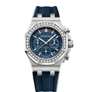 Audemars Piguet Offshore 37mm Diamond Bezel Blue Dial 26231ST.ZZ.D027CA.01 3MEKXH - Beverly Hills Watch Company