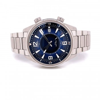 Jaeger LeCoultre Polaris Mariner Date Blue Dial Stainless Steel Q9068180 - Beverly Hills Watch Company