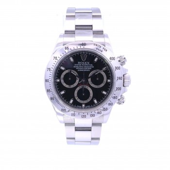 Rolex Daytona Stainless Steel Black Dial 116520 - Beverly Hills Watch Company