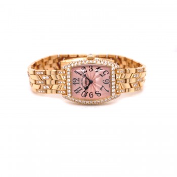 Franck Muller Cintree Curvex Rose Gold Pink Dial 2251 QZ D B 88U5X9 - Beverly Hills Watch Company