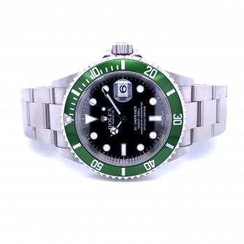 Rolex Submariner 50th Anniversary Green Bezel "Kermit" Black Dial 16610 - Beverly Hills Watch Company
