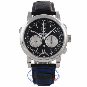A. Lange & Sohne Double Split Black Dial Platinum Silver Subdials 404.035 3ZUMU5 - Beverly Hills Watch Company Watch Store