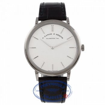 A.Lange & Sohne Saxonia Thin 40mm White Gold Silver Dial 211.026 1V09UL - Beverly Hills Watch Store