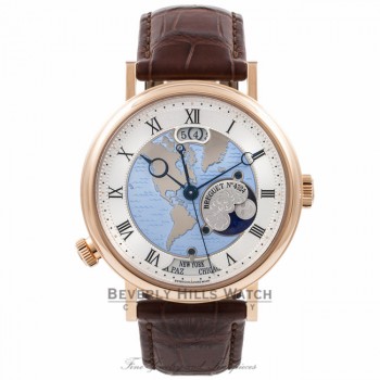 Breguet Classique Hora Mundi 43MM Rose Gold American Continent 5717BR/US/9ZU 4Y6J69 - Beverly Hills Watch Company Watch Store