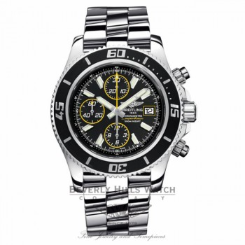 Breitling Superocean Chronograph II Stainless Steel Abyss Yellow Second Hand A13341A8/BA82 2NTTLJ - Beverly Hills Watch Company Watch Store