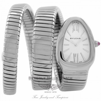 Bulgari Serpenti Stainless Steel Silver Dial SP35C6SS.2T 8FJ4PD - Beverly Hills Watch Company