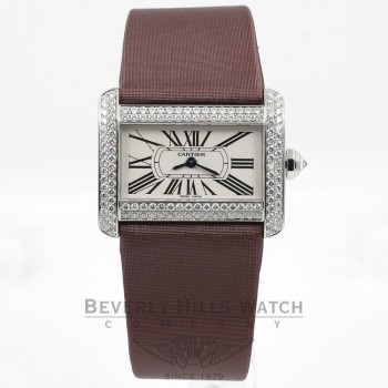 Cartier Tank Divan White Gold Double Row Diamond Case Ladies Watch 2599 Beverly Hills Watch Company