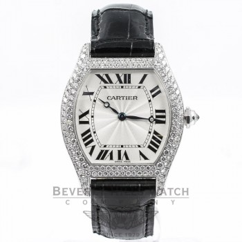 Cartier Tortue White Gold Large Diamond Case Ladies Watch WA503851 Beverly Hills Watch Company Watches