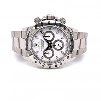 Rolex Daytona Stainless Steel Oyster Bracelet White Dial 116520 - Beverly Hills Watch Company