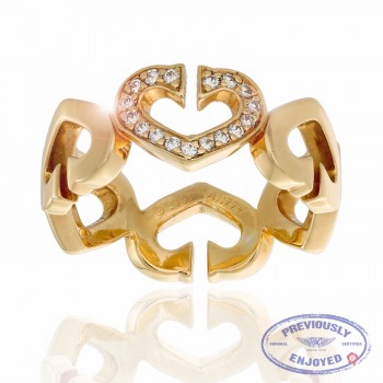 Cartier Hearts and Symbols 18K Rose Gold Paved Diamonds Size 51 / US 5.75 B4047451 5TATKJ - Beverly Hills Watch