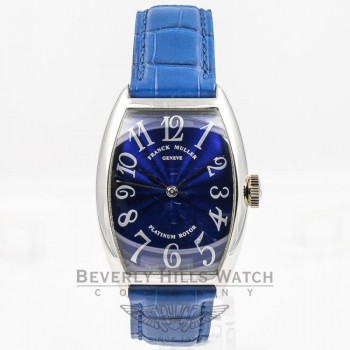 Franck Muller Curvex White Gold Blue Dial Watch 5850 SC