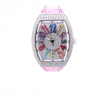 Franck Muller Vanguard Pave Diamonds Color Dream V35 SC AT FO D CD COL DRM - Beverly Hills Watch Company