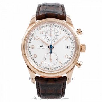 IWC Portuguese Chrono Classic 18K Rose Gold 42MM IW390402 2DMGHA - Beverly Hills Watch Company Watch Store