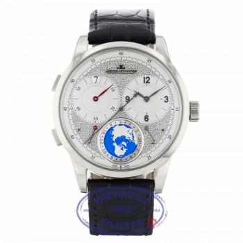 Jaeger LeCoultre 42mm 18K White Gold Duometre Unique Travel Time Q6063540 KQ1ZD1 - Beverly Hills Watch