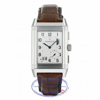 Jaeger LeCoultre Reverso Grande GMT Reserve Stainless Steel Alligator Strap Manual Wind 240.8.818 YXVY8Q - Beverly Hills Watch