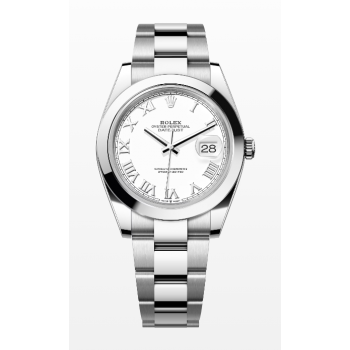 Rolex Datejust 41mm Stainless Steel White Dial Roman 126300 - Beverly Hills Watch Company