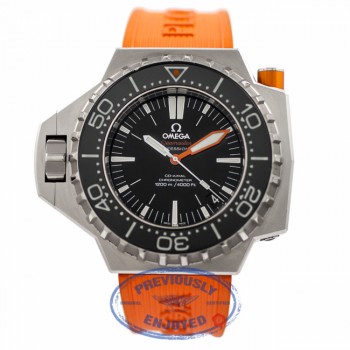 Omega Seamaster Professional Ploprof Stainless Steel Black Dial Orange Rubber Strap 224.30.55.21.01.001 FMJMH6 - Beverly Hills Watch Company Watch Store