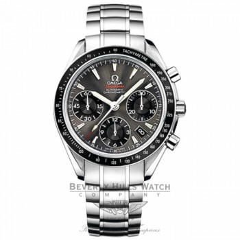 Omega Speedmaster Date 40mm Stainless Steel Bracelet Grey Dial Automatic Chronograph Watch 323.30.40.40.06.001 Beverly Hills Watch Company Watch Store