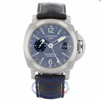 Panerai PAM 89 GMT Luminor Anthrecite Dial Titanium 44mm PAM00089 ZLURXZ - Beverly Hills Watch Company   