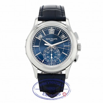 Patek Philippe Annual Chronograph Platinum Case Blue Dial 42mm 5905P-001 41K56Y - Beverly Hills Watch
